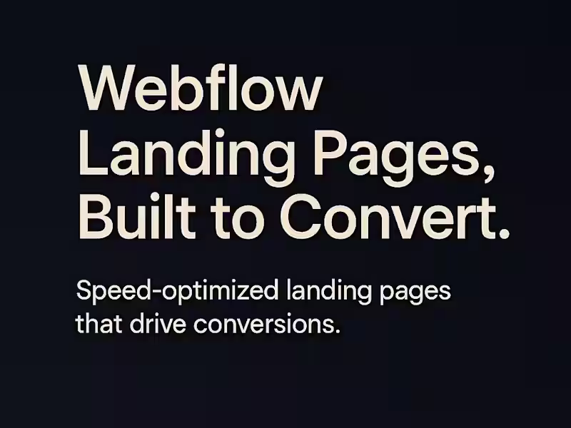 Cover image for Webflow Landing Page ↦ Design & Build for High-Growth SaaS