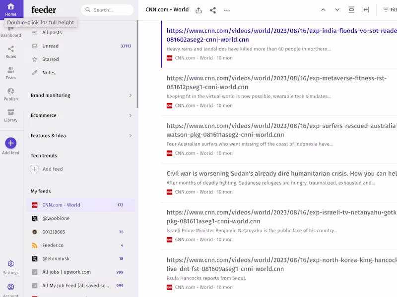 Cover image for Interactive Web App for RSS reader