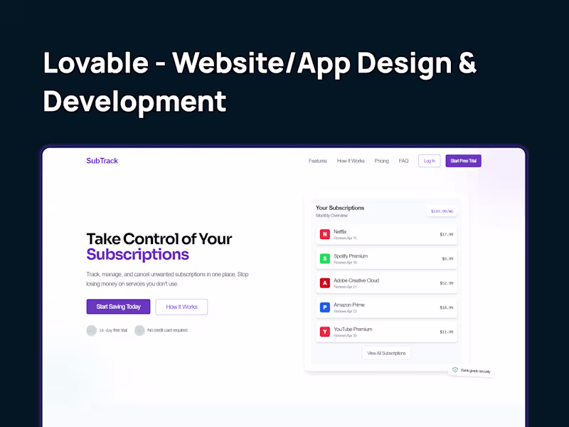 Cover image for Lovable - Website/App Design & Development