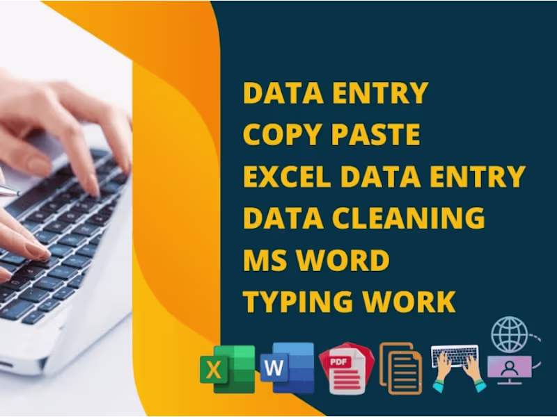 Cover image for I will do data entry,copy paste,excel data cleaning,typing work