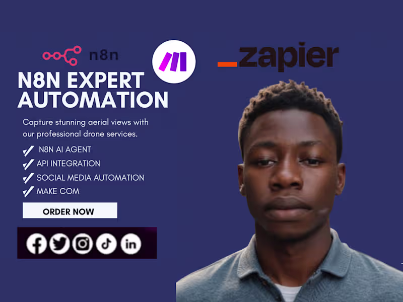 Cover image for I will build n8n automation, n8n ai agent, n8n workflow