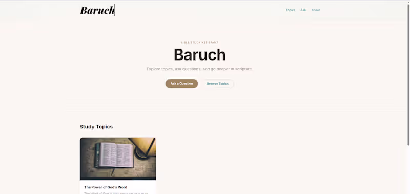 Cover image for Baruch is an AI assisted