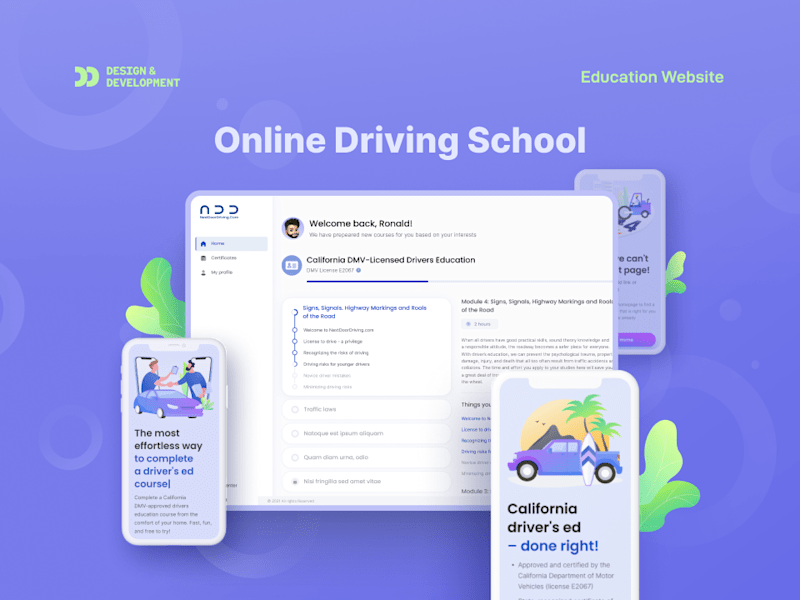 Cover image for Online Driving School Web/Mobile 