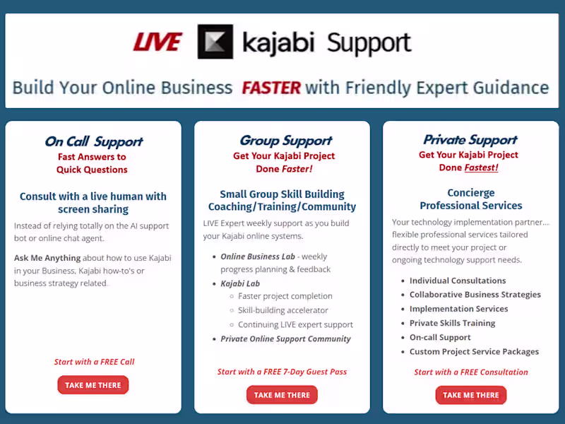 Cover image for LIVE Kajabi Support