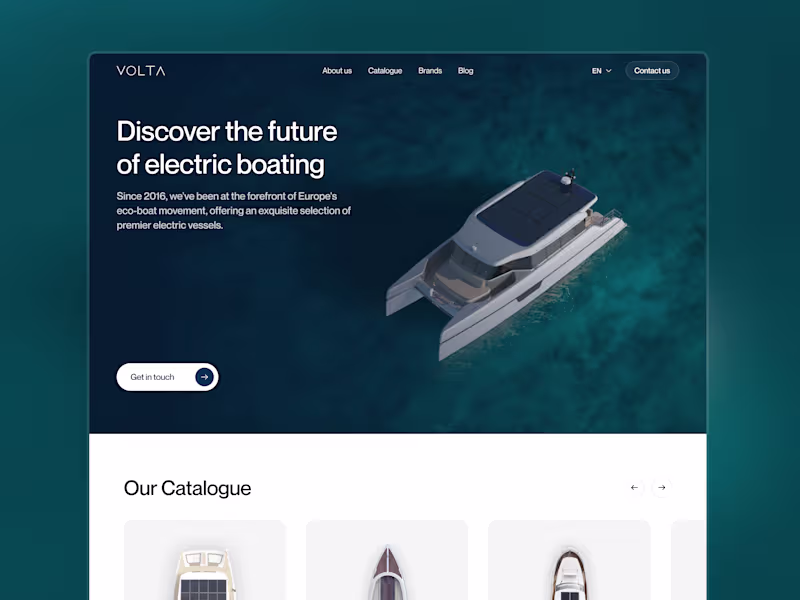 Cover image for Volta Yachts — Website Design & Webflow Development