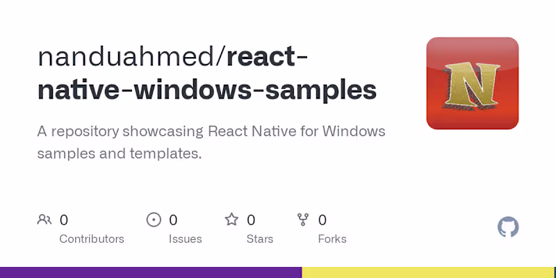 Cover image for React Native Samples and Templates for Windows
