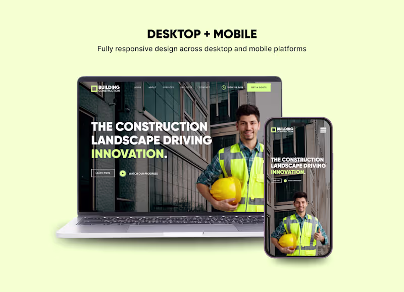 Cover image for Website for a Construction Company