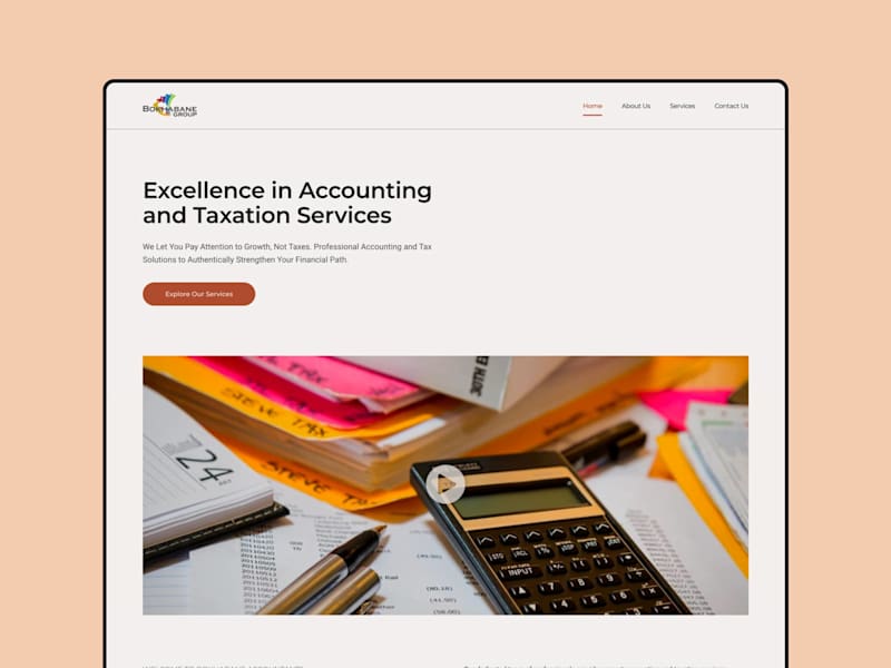 Cover image for Bokhabane Tax Group Website Design (WordPress + Elementor)