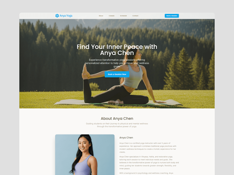 Cover image for Yoga Instructor Landing Page Design