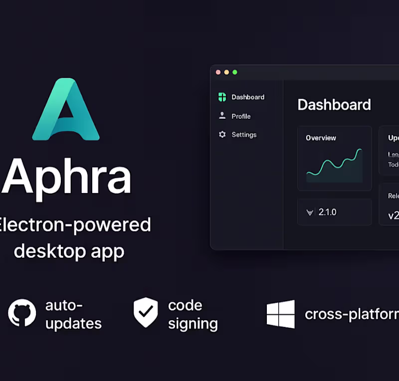 Cover image for Aphra: Electron Wrapper for NextJS App