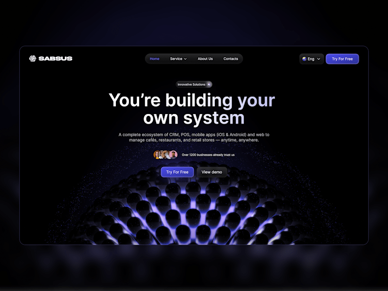 Cover image for Futuristic Website Design for Sabsus CRM