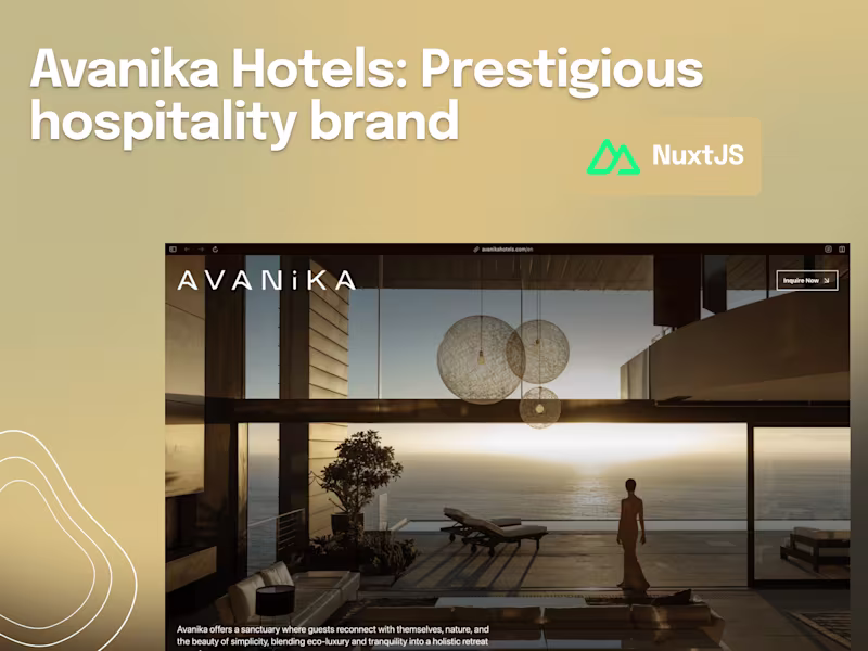 Cover image for Frontend Developer: Avanika Hotels Company Website 