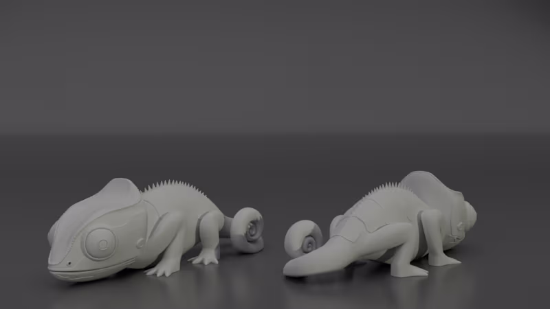 Cover image for Scary Chameleon 3D Model Toy Design