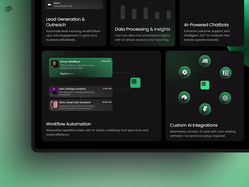 Cover image for AI automation agency site with smooth scrolling and hovers w...