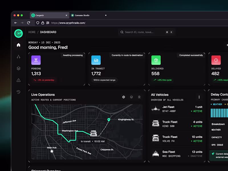 Cover image for Carganix - Logistics Dashboard