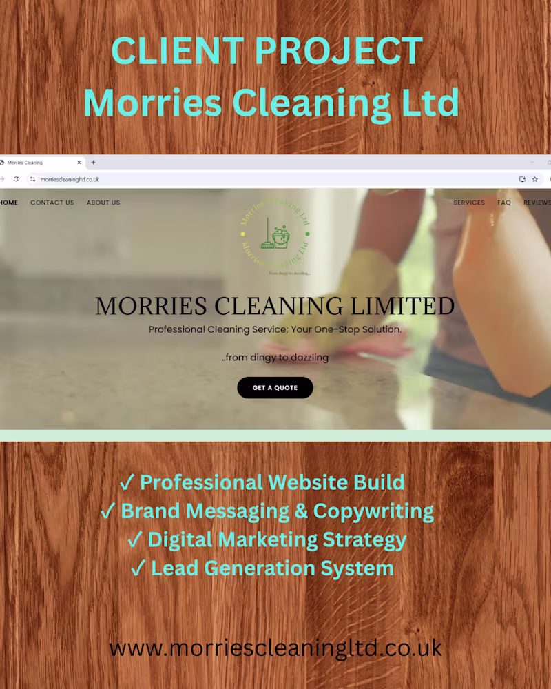 Cover image for Morries Cleaning Ltd - Service Business Website • Complete G...