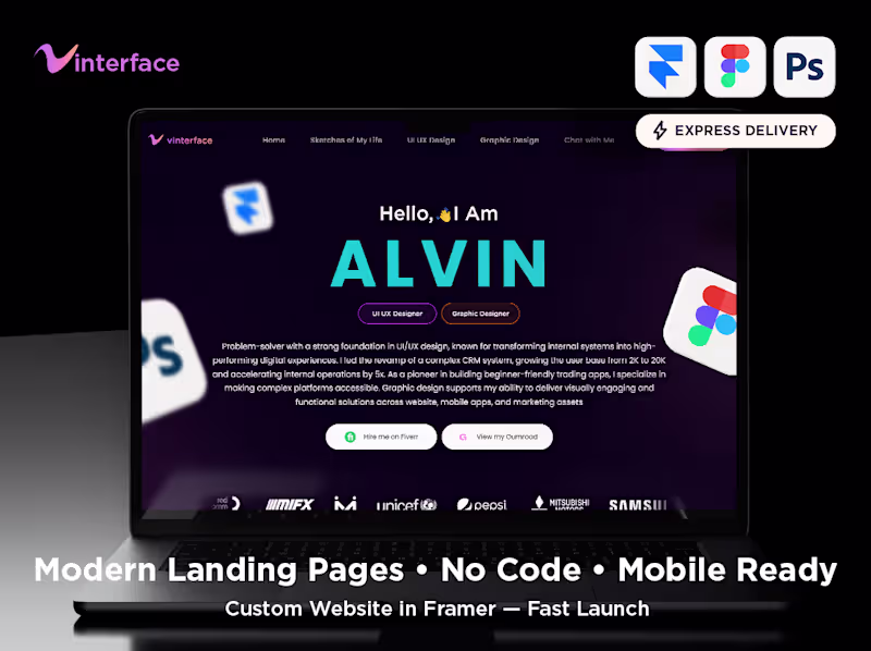 Cover image for Modern & Fully Responsive Website Design in Framer Live in Days