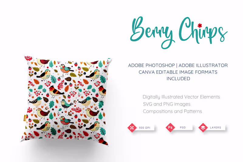 Cover image for Birds and Berries Pattern Collection
