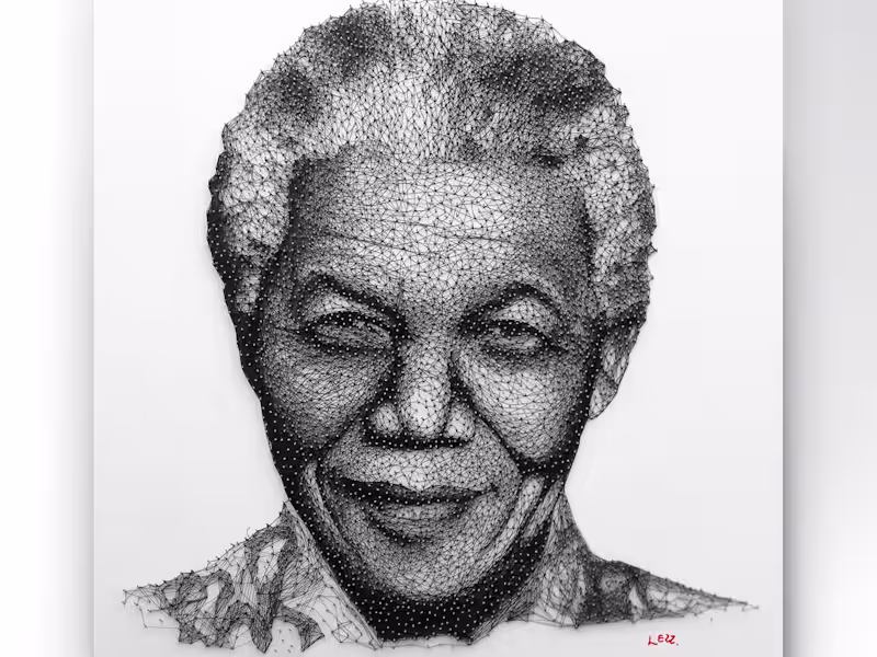 Cover image for Nelson Mandela String Art Portrait.