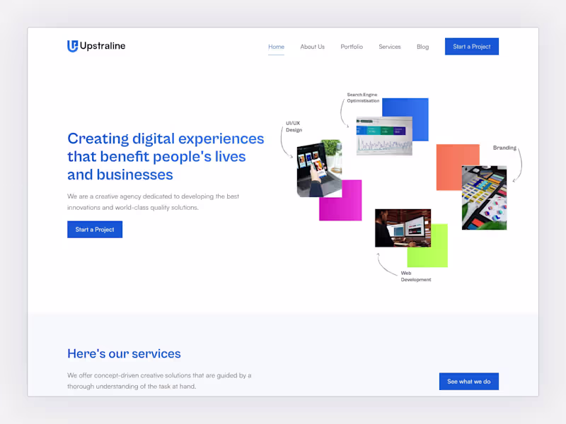 Cover image for Upstraline Creative – Modern Agency Website