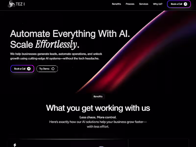 Cover image for Agency Landing Page Design for Tezi