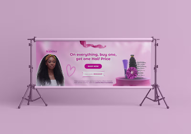 Cover image for Web Banner Design for a Hair vendor