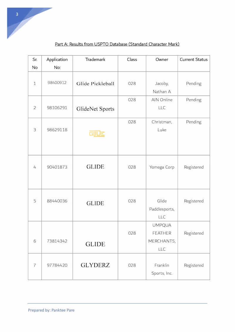Cover image for Trademark Search Report