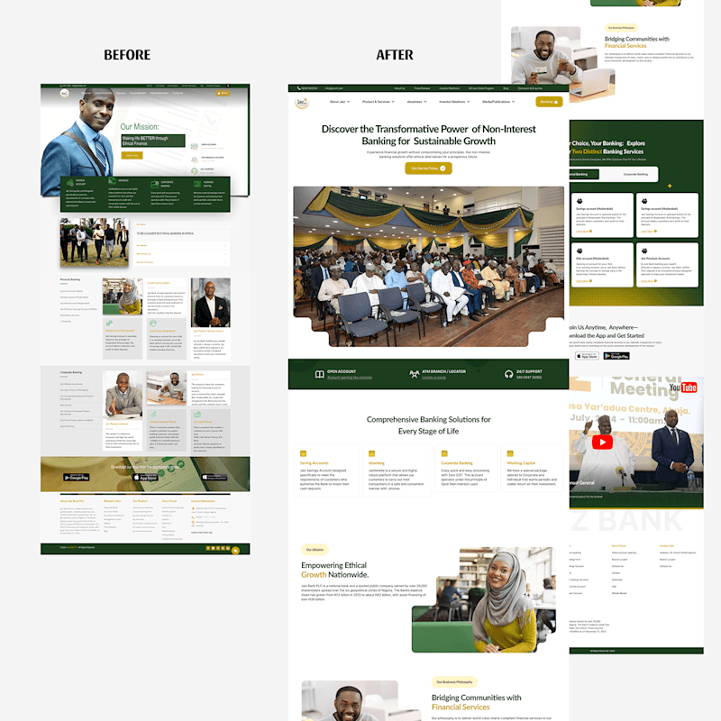 Cover image for Jaiz Bank Landing Page Redesign :: Behance