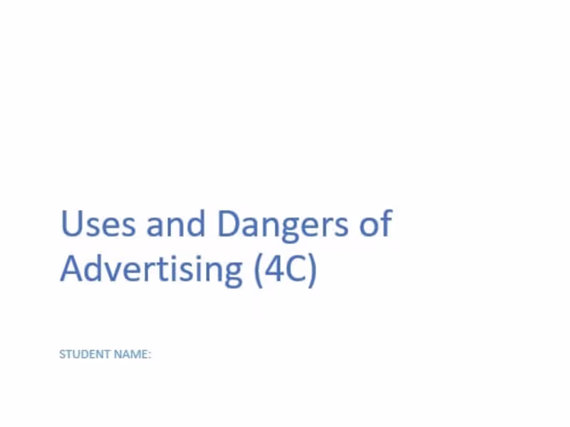Cover image for Uses and Dangers of Advertising