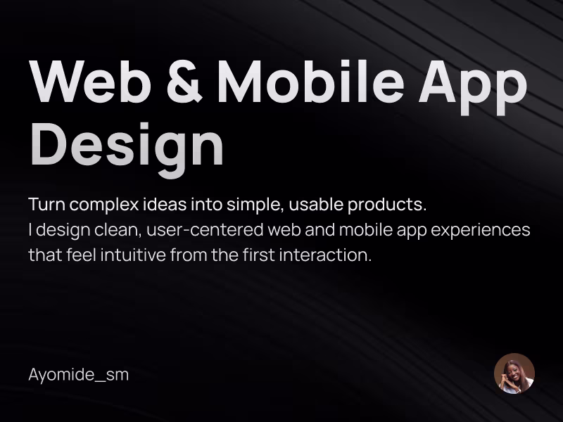 Cover image for Web & Mobile App Design (UX/UI & Product Design)