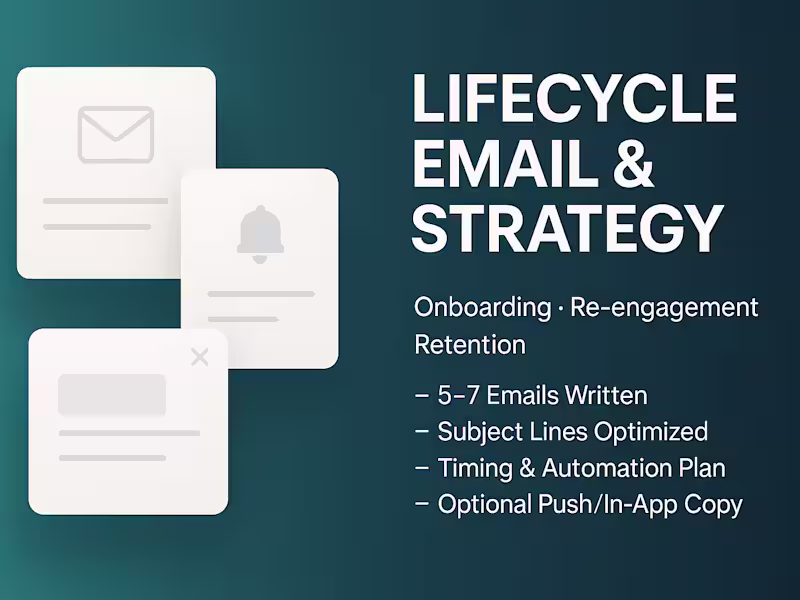 Cover image for Lifecycle Email Sequence + Strategy