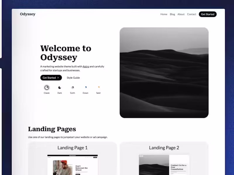 Cover image for Odyssey Astro Theme | A Marketing Website Theme for Startups an…