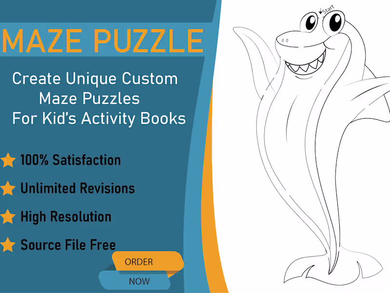 Cover image for I will design unique mazes, crossword, and word search puzzles .