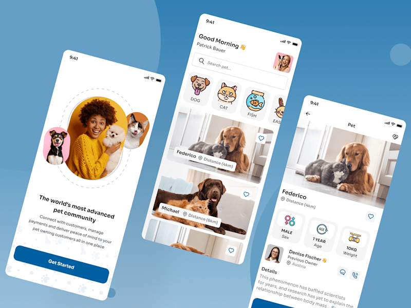 Cover image for Pet Mobile App UI.