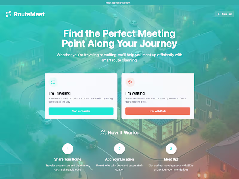Cover image for Been working on a small side project: RouteMeet (meet.appnon...