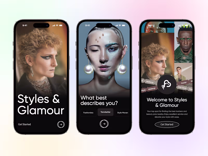 Cover image for Beauty & Grooming App Onboarding UI