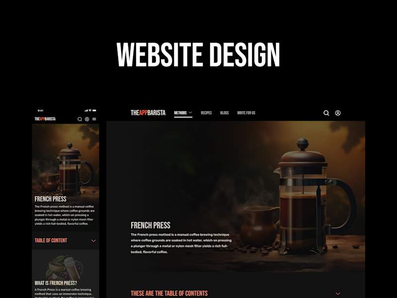 Cover image for Website Design for The App Barista