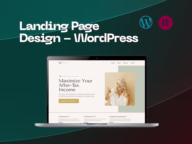 Cover image for Landing Page Design – WordPress