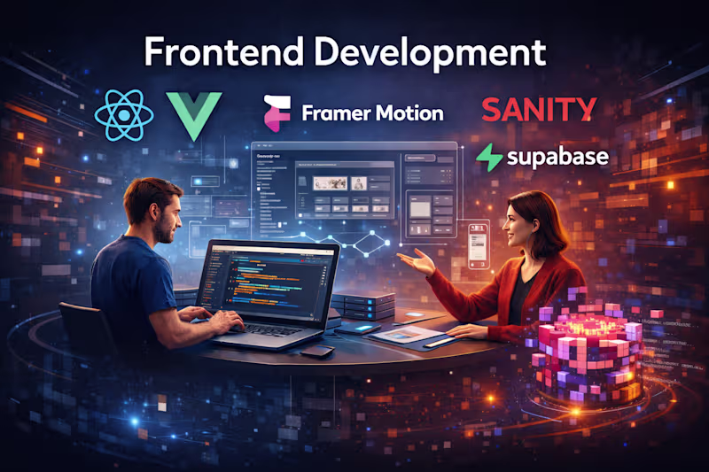 Cover image for React / Vue + Framer Motion + Sanity CMS + Supabase