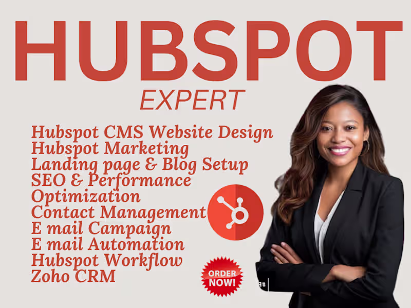 Cover image for I will customise Hubspot crm website landing page zoho workflow