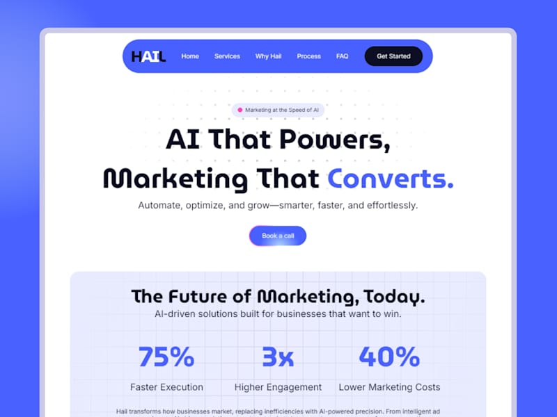 Cover image for Hail - Web Design for AI marketing agency