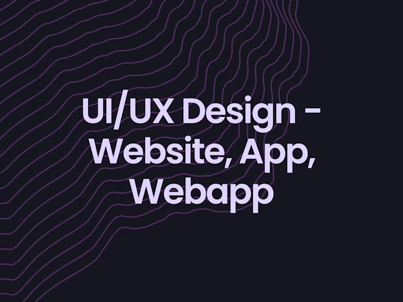 Cover image for UI/UX Design - Website, App, Webapp