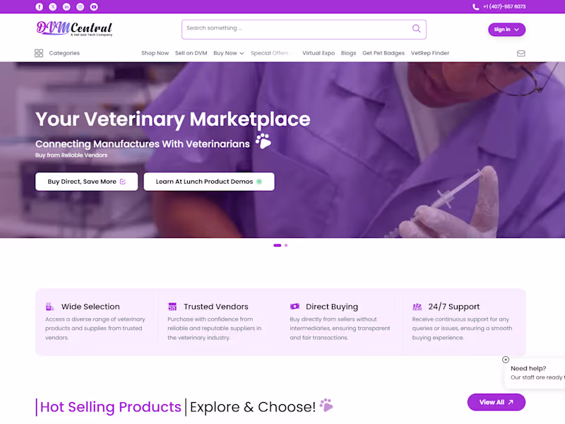 Cover image for DVM Central - Multi-Vendor Marketplace for Medical Instruments