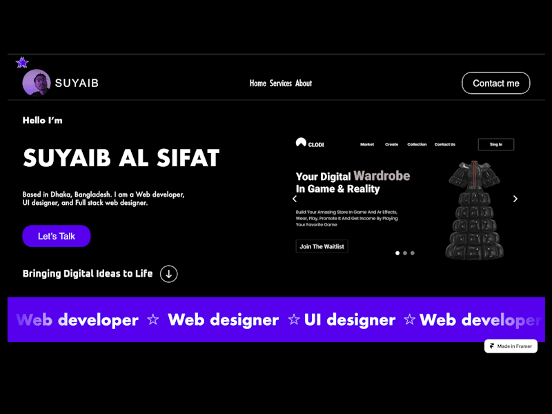 Cover image for Portfolio Website: Framer Build