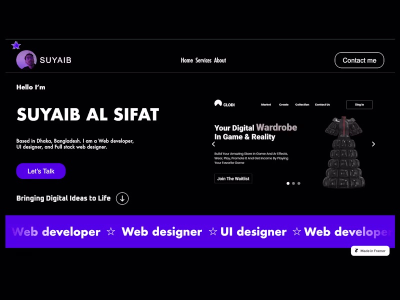 Cover image for Portfolio Website: Framer Build
