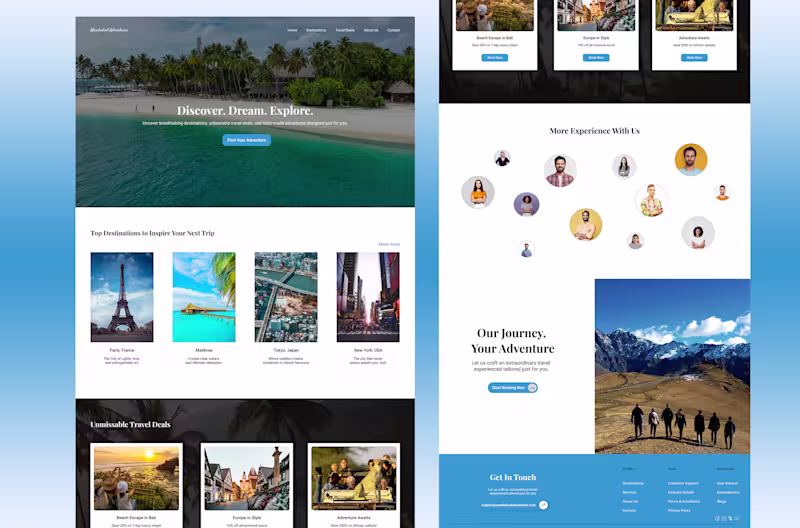 Cover image for Wanderlust – Travel Booking Landing Page Design
