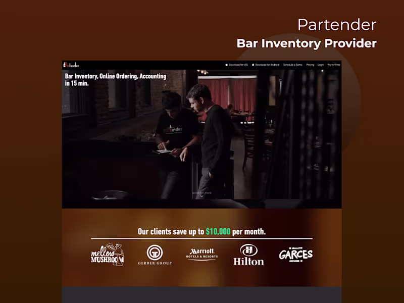 Cover image for Partender - Bar Inventory, Online Ordering