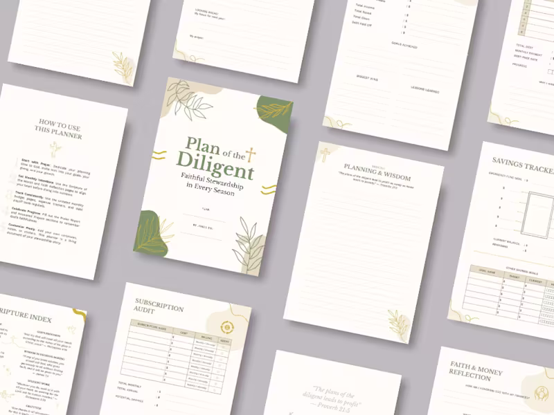 Cover image for Christian-Themed Finance Planner Design