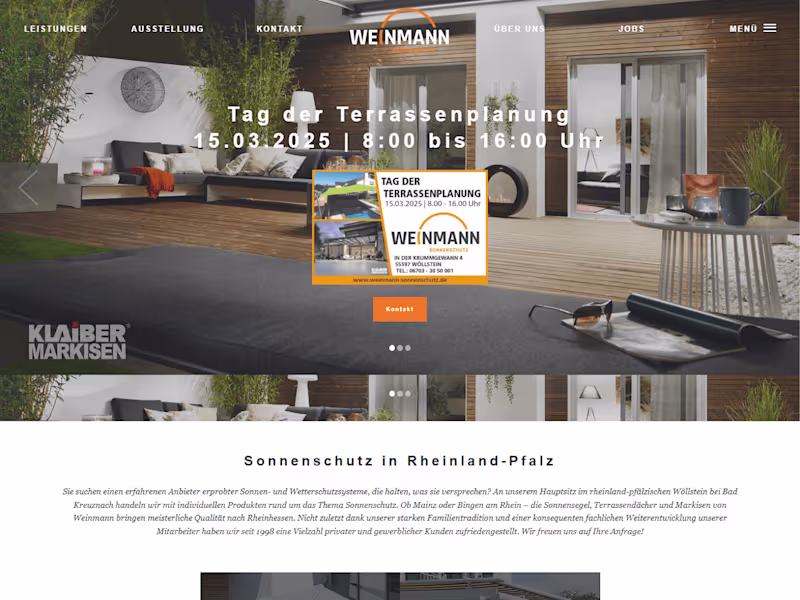 Cover image for Weinmann Sonnenschutz | WordPress 