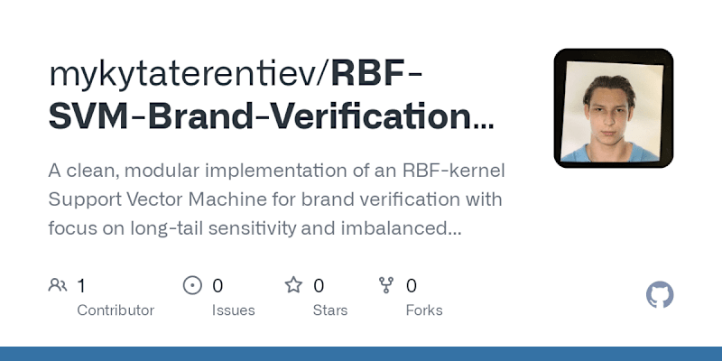 Cover image for RBF-SVM Brand Verification Model